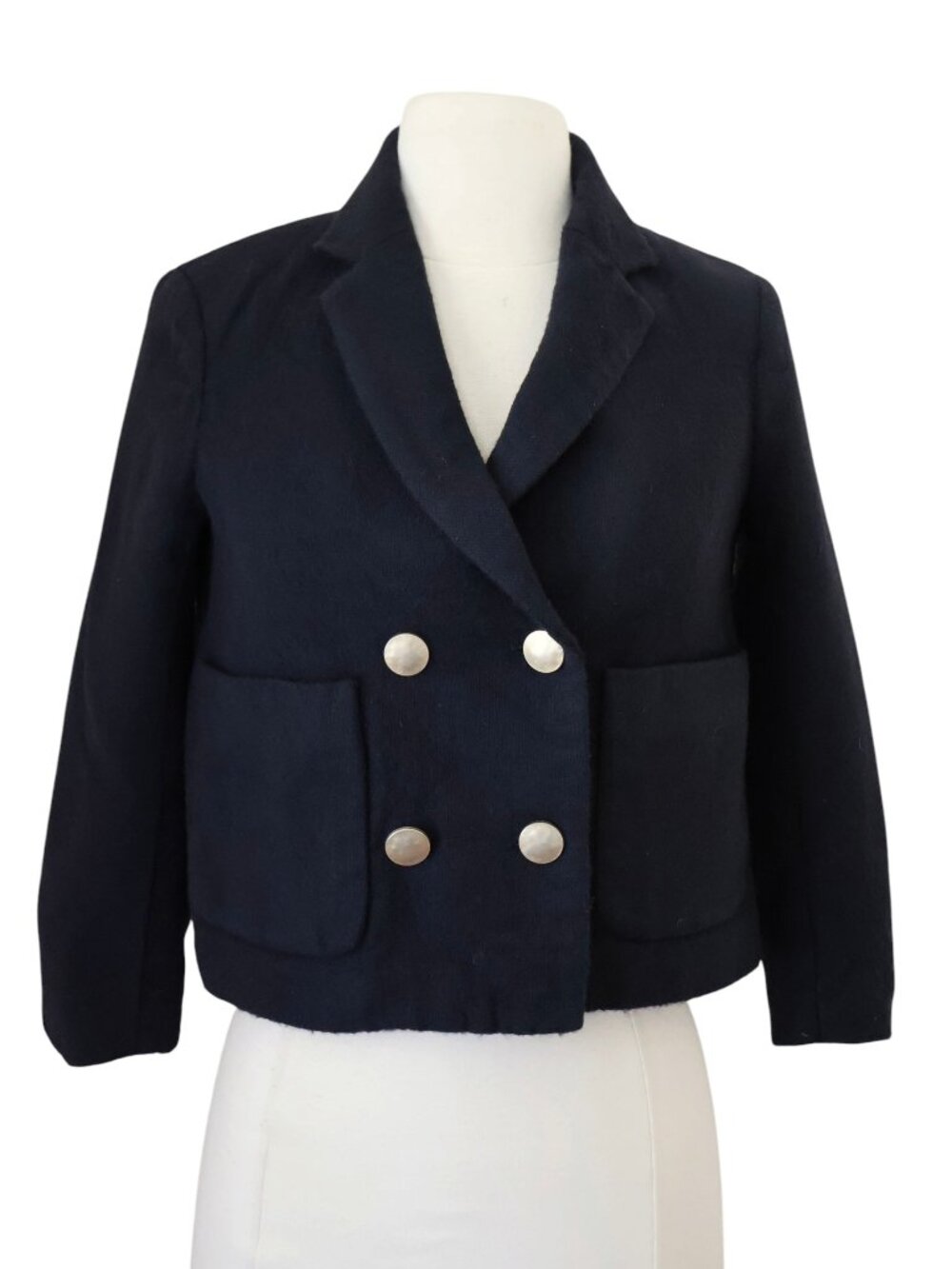 3.1 PHILLIP LIM boxy cropped wool blend blazer jacket sz 0 double breasted